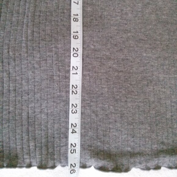 Joe Fresh Women's Long Sleeve Lettuce Trim Turtleneck, Grey, XL - Picture 7 of 7